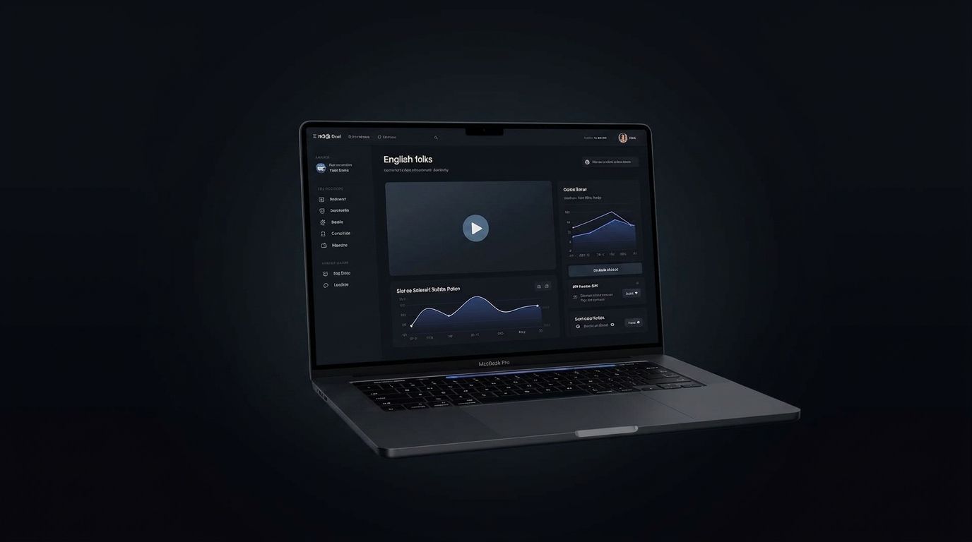 Interface da plataforma Speak to Learn em um MacBook Pro